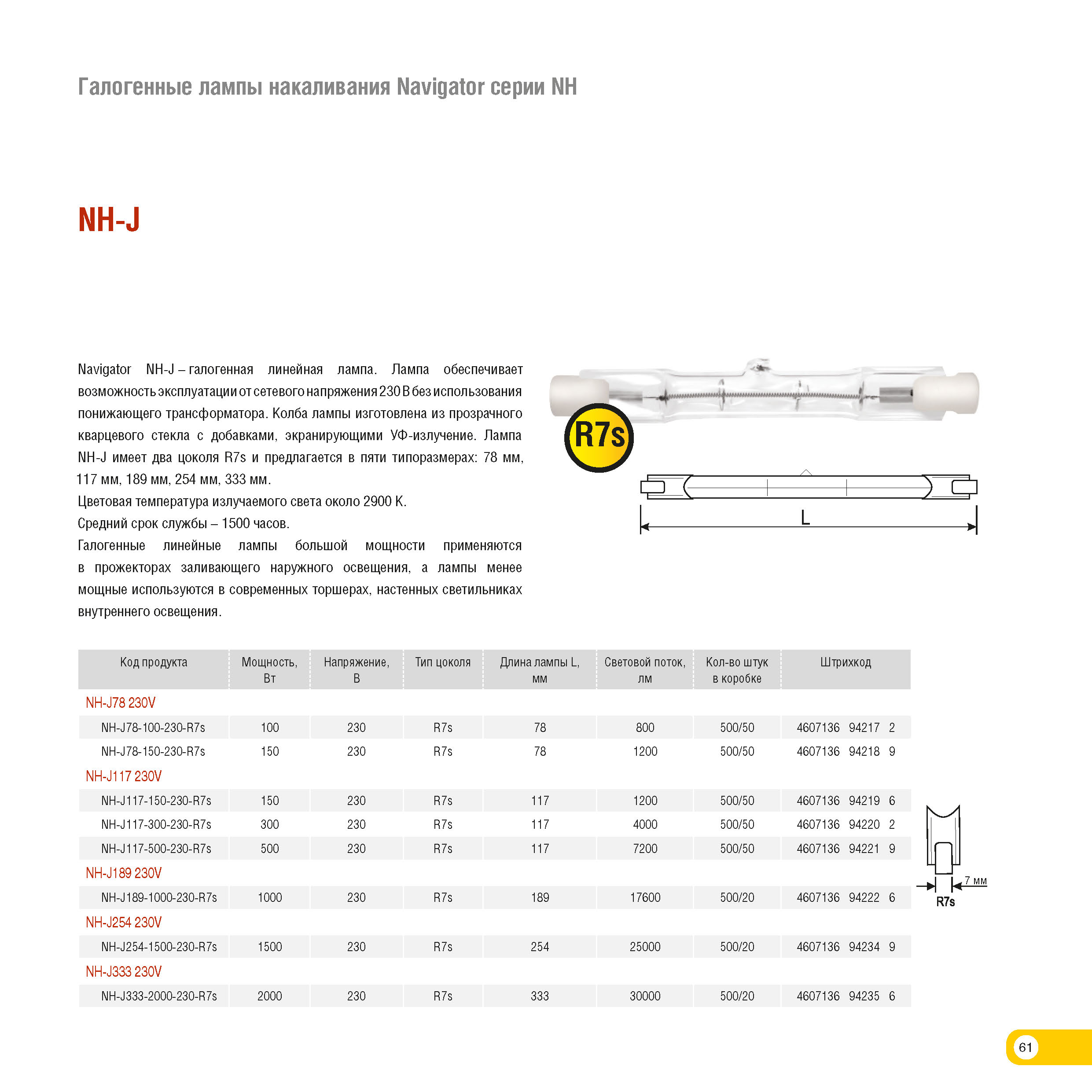 Shl j189 1000 230 r7s j189 189vv напряжение 230в мощность 1000вт цоколь r7s